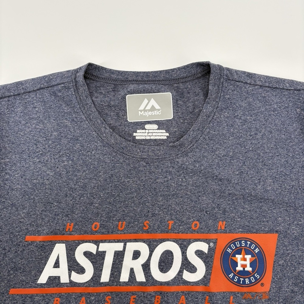 Majestic Houston Astros Baseball Medium Bluish/Gray T Shirt